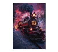 Puzzle pour Adultes Christmas Train in The Mountains Puzzles pour Adultes, Jouets À Monter Soi-même, pour S'amuser en Famille, Une Offre Idéale comme Cadeau pour Toute La Famille 38x26cm/1000pcs