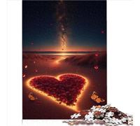 Puzzle pour Adultes Cœur sur la Plage Puzzles 1000 pièces pour Adultes Puzzles en Bois pour Adultes et Enfants à partir de 10 Ans Cadeaux de Noël pour Adultes (50 x 75 cm)