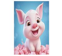 Puzzle pour Adultes De 1000 Pièces, Animal Cochon Mignon, Puzzles en Bois, Défi Cérébral, Jeu De Jouets (78×53cm)