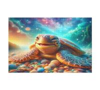 Puzzle pour Adultes De 1000 Pièces, Animal Tortue, Puzzles en Bois, Défi Cérébral, Jeu De Jouets （75×50cm）