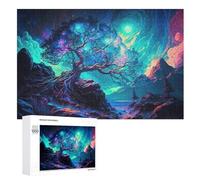 Puzzle pour Adultes De 1000 Pièces, Arbre de Vie Cosmique, Puzzles en Bois, Défi Cérébral, Jeu De Jouets （75×50cm）