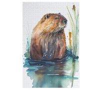 Puzzle pour Adultes De 1000 Pièces, Castor, Puzzles en Bois, Défi Cérébral, Jeu De Jouets （78×53cm）