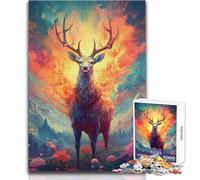 Puzzle pour Adultes de 1000 pièces - Cerf dans la forêt - Mystérieux, paisible et Relaxant - Idéal pour Les Loisirs créatifs - Découpe précise - Dimensions:50x75cm