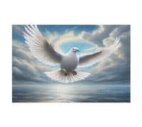 Puzzle pour Adultes De 1000 Pièces, Colombe Blanche, Puzzles en Bois, Défi Cérébral, Jeu De Jouets （75×50cm）