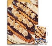 Puzzle pour Adultes de 1000 pièces - Éclairs au Chocolat et crème fouettée - Jeu intellectuel - Une œuvre d'art - Jouet éducatif - Dimensions 38x26cm