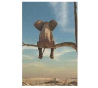 Puzzle pour Adultes De 1000 Pièces, Éléphant, Puzzles en Bois, Défi Cérébral, Jeu De Jouets （78×53cm）