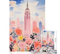 Puzzle pour Adultes de 1000 pièces Empire State Building Aquarelle Jouet éducatif idée Cadeau pour renforcer Les Liens Amoureux Dimensions 38x26cm