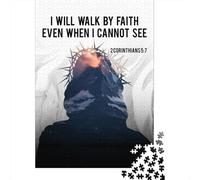 Puzzle pour Adultes De 1000 Pièces, Jesus I Will Walk, 52x38cm/1000pcs; Carton Blanc pour Un Tri Plus Propre; Soirée Calme sans Écran