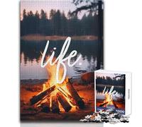 Puzzle pour Adultes de 1000 pièces, Jeu inspirant et éducatif, idéal pour Les soirées Autour du feu de Camp Dimensions 38x26cm