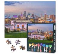 Puzzle pour adultes de 1000 pièces, Kansas City Skyline au lever du soleil, puzzle pour adultes, jeux éducatifs amusants ou jouets pour amis aînés 50,8 x 68,6 cm