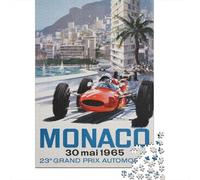 Puzzle pour Adultes De 1000 Pièces, Monaco Grand Prix 1966, 52x38cm/1000pcs; Pause Calme Pendant Le W nd; Carton Blanc Lisse pour Le Tri