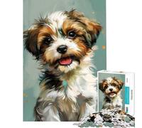 Puzzle pour Adultes de 1000 pièces Motif Chiot Abstrait Mignon Jeu Familial éducatif et ludique pour améliorer la mémoire (38x26cm)