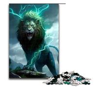 Puzzle pour Adultes de 1000 pièces Motif Lion dans Le Tonnerre Assemblage Facile Stimule Le Cerveau Jeu addictif pour développer la Patience 75 x 50 cm