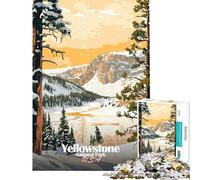Puzzle pour Adultes de 1000 pièces Parc National de Yellowstone Puzzle d'hiver Jeu de réflexion Amusant pour Toute la Famille Cadeau Unique pour Un Anniversaire ou Noël (Dimensions 38x52cm)