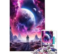 Puzzle pour Adultes de 1000 pièces Paysage Extraterrestre avec Trois lunes défi Difficile à résoudre Jeu de réflexion pour Les 14 Ans et Plus (50x75cm)