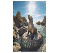 Puzzle pour Adultes De 1000 Pièces, Phoque, Puzzles en Bois, Défi Cérébral, Jeu De Jouets 78×53cm