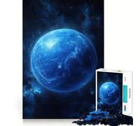 Puzzle pour Adultes de 1000 pièces Pluton,la planète Bleue dans l'espace Découpe Impeccable Un Jeu Amusant et Stimulant pour la réflexion,idéal pour se détendre ou comme décoration de Noël (38x52cm)