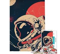 Puzzle pour Adultes de 1000 pièces Poster rétro d'astronaute défi à relever Jeu Manuel Difficile adapté aux Personnes de 14 Ans et Plus 38x26cm