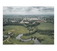 Puzzle pour Adultes de 1000 Pièces, Puzzle Impossible-Ville,Rivière,Sinueux,Arbres,Horizon 70x50cm