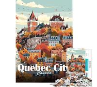 Puzzle pour Adultes de 1000 pièces représentant la Silhouette de Québec Décoration Murale Originale Cadeau Unique pour Un Anniversaire ou Noël (Dimensions 38x52cm)
