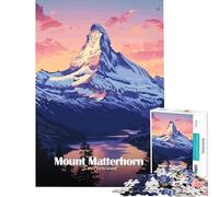 Puzzle pour Adultes de 1000 pièces représentant Le Mont Cervin au Coucher du Soleil idéal pour Un Anniversaire ou Noël Jeu Anti-Stress Amusant à partir de 14 Ans : 50x75cm