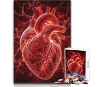 Puzzle pour Adultes de 1000 pièces représentant Un cœur Anatomique avec veines et artères Jeu éducatif, Amusant et Anti-Stress Dimensions : 38x52cm