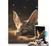 Puzzle pour Adultes de 1000 pièces représentant Un Fennec endormi dans Le désert Jeu de Construction à Faire soi-même pour s'amuser en Famille avec des pièces de Formes aléatoires Parfaitement