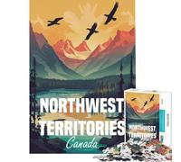 Puzzle pour Adultes de 1000 pièces représentant Une Affiche des Territoires du Nord-Ouest du Canada Jeu Impossible Jouet éducatif et éducatif pour Un Père Noël Secret en Famille (50x75cm)