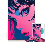 Puzzle pour Adultes de 1000 pièces représentant Une Fille d'anime en Gros Plan Découpe de Haute précision,Facile à Apprendre et idéal pour Toute la Famille (50x75cm)