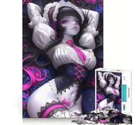 Puzzle pour Adultes de 1000 pièces représentant Une Fille d'anime en Tenue de Soubrette Jeu de réflexion,Cadeau,découpe de Haute précision,activité relaxante à Faire en Groupe à l'intérieur (38x52cm)