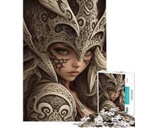 Puzzle pour Adultes de 1000 pièces représentant Une guerrière en Armure ornée Jeu de Manipulation pour Adultes idéal pour s'amuser en Famille Cadeau Unique pour Un Anniversaire ou Noël (38x26cm)