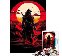 Puzzle pour Adultes de 1000 pièces Samouraï Japonais au Coucher du Soleil Un défi Difficile à relever Jeu de réflexion Stimulant pour Les 14 Ans et Plus 50x75cm