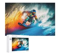 Puzzle pour Adultes De 1000 Pièces, Snowboard, Puzzles en Bois, Défi Cérébral, Jeu De Jouets （75×50cm）