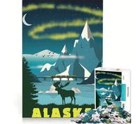 Puzzle pour Adultes de 1000 pièces sur Le thème de l'Alaska, Un Jeu Impossible à résoudre, idéal pour se divertir Pendant Un séjour à Domicile, Un Cadeau Unique pour Un Anniversaire ou Noël 38x26cm