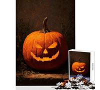 Puzzle pour Adultes de 1000 pièces sur Le thème d'halloween Citrouille Lanterne Peinture Jeu à Faire soi-même Cadeau d'anniversaire Jeu de détente Pièces de Formes aléatoires Parfaitement emboîtables