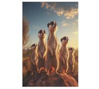 Puzzle pour Adultes De 1000 Pièces, Suricate, Puzzles en Bois, Défi Cérébral, Jeu De Jouets （78×53cm）