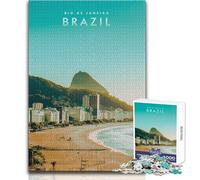 Puzzle pour Adultes de 1000 pièces, thème Rio de Janeiro, BrésilJeu de Puzzle Unique et Stimulant, idéal pour Les activités familiales et Les idées cadeauxDimensions 38x26cm.