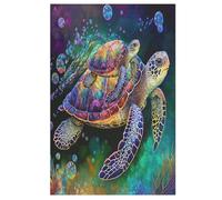 Puzzle pour Adultes De 1000 Pièces, Tortue Mignonne, Puzzles en Bois, Défi Cérébral, Jeu De Jouets 78×53cm