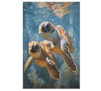 Puzzle pour Adultes De 1000 Pièces, Tortue, Puzzles en Bois, Défi Cérébral, Jeu De Jouets 78×53cm