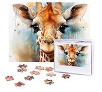 Puzzle pour adultes de 500 pièces personnalisées - Casse-tête à l'aquarelle avec sac de rangement - Puzzle photo stimulant pour décoration d'intérieur, famille, mariage