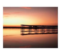 Puzzle pour Adultes De 500 Pièces, Puzzle De Décoration-Coucher de Soleil,Jetée,Horizon,Rose 52x38cm