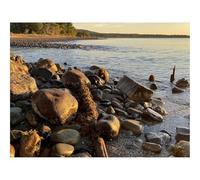 Puzzle pour Adultes de 500 Pièces, Puzzle Impossible-Rivage,Pierres,Mer,Horizon,Paysage 52x38cm
