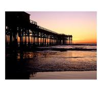 Puzzle pour Adultes de 500 Pièces, Puzzle Impossible-San Diego,Californie,Soir,Jetée,Vagues,Mer,Déclin 52x38cm