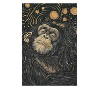 Puzzle pour Adultes Dreamy Chimpanzee in Starry Night Puzzles pour Adultes, Jouets À Monter Soi-même, pour S'amuser en Famille, Une Offre Idéale comme Cadeau pour Toute La Famille 75x50cm/1000pcs