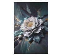 Puzzle pour Adultes Elegant White Flower on Marble Background Puzzle pour Adultes : Un Jeu Manuel Amusant Et Humoristique, Idéal comme Cadeau 75x50cm/1000pcs