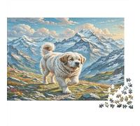 Puzzle pour Adultes Enfants The Saint Bernard, Chien Fluffy dans Une Prairie de Montagne À partir de 12 Ans Jeu Éducatif 70x50cm/1000pcs