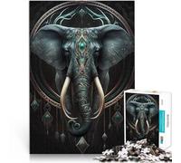 Puzzle pour Adultes et Adolescents 1000 pièces éléphant Magique Fait de Papier,Convient aux 14 Ans et Plus Jeu Stimulant Bon Cadeau。Taille:38x52cm/14.9x20.4pouce