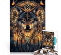 Puzzle pour Adultes et Adolescents 1000 pièces Loup Magique Fantastique Fait de Bois Convient aux Personnes âgées de 14 Ans et Plus Améliorer la mémoire Cadeaux pour Les Amis et la Famille。