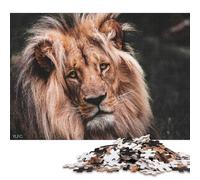 Puzzle pour Adultes et Adolescents « Animaux Lion Face Portrait Puzzle » Puzzles pour Adultes pour la décoration de la Maison 500 pièces (52 x 38 cm)