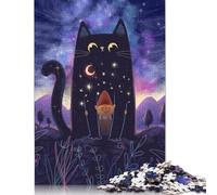 Puzzle pour Adultes et Adolescents : Chat et Verres de bière. Puzzle pour Adultes, Casse-tête, 1 000 pièces (75 x 50 cm).
